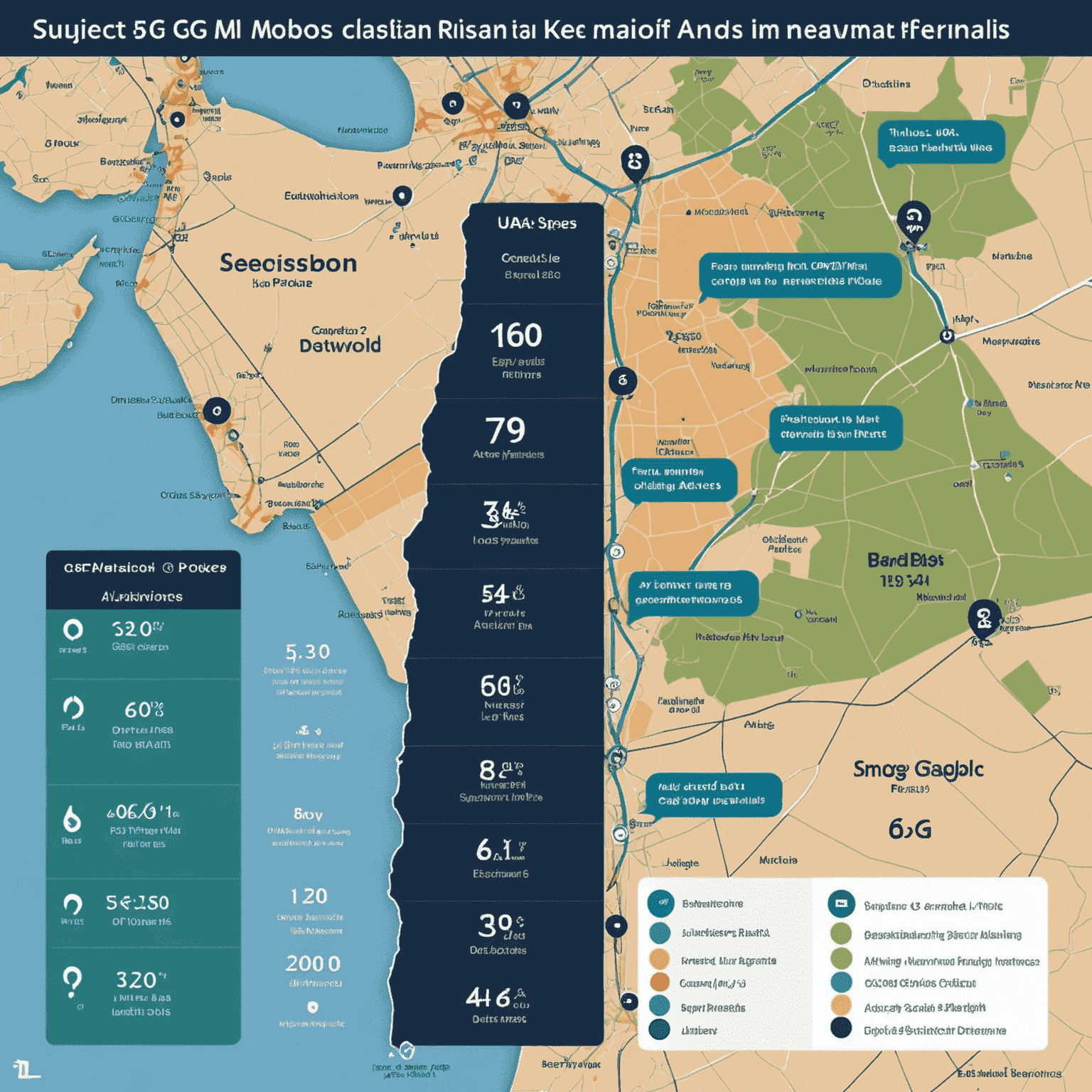 Comparison of 5G mobile plans from different providers in UAE, showing data allowances, speeds, coverage maps and prices