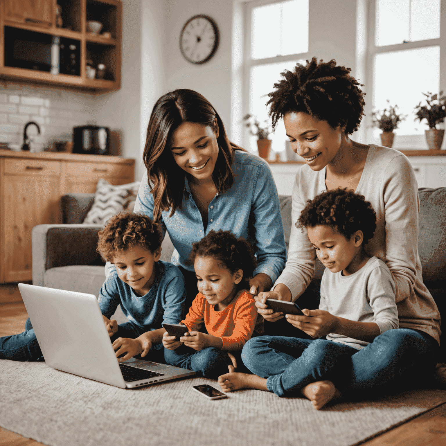 A family using various devices connected to their home broadband network, illustrating the importance of choosing the right plan